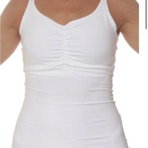 Runningskirt White Strappy Tank Top built in sports bra